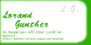 lorand gunther business card